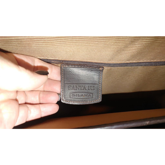 Santa Fe Airline Int.'l DILANA Flapover Brief Leather Satchel - Picture 12 of 14